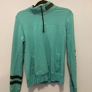 PINK teal half zip sweatshirt
